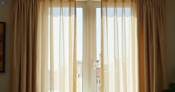 Dull dusty drapes in berrinba before professional cleaning